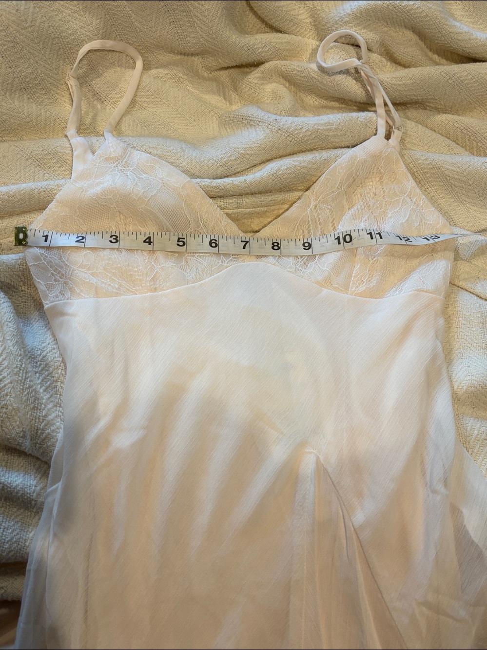 ⌛️sale⌛️ NWT Thirty Thirty boho Lace Trim Slip Dress in Light Cream - S - Picture 9 of 10